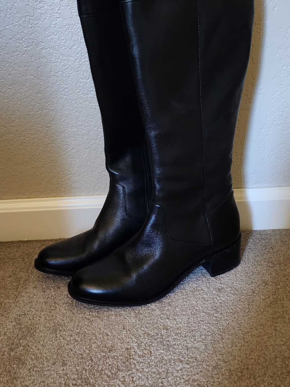 Cole Haan Black Leather Knee-High Boots